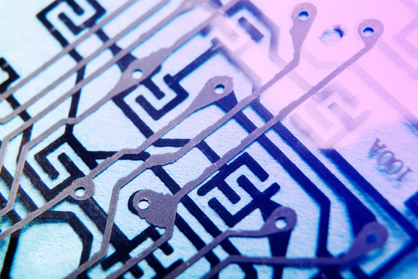 A circuit board in close-up