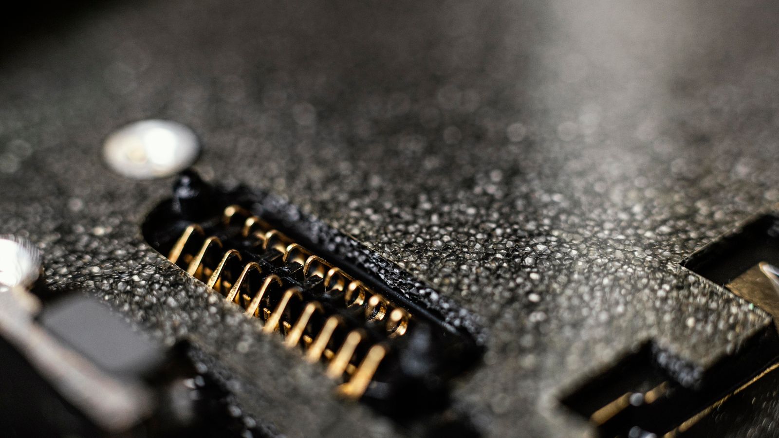 A machined metal part in close-up