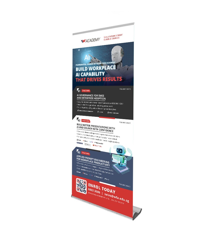 Roll-up banner designed for Wong Fong Academy